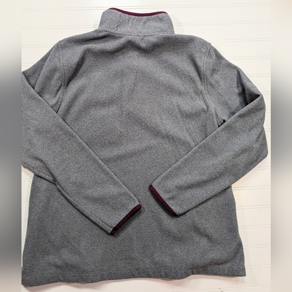 Eddie Bauer Gray Quarter Snap Fleece Pullover - Picture 2 of 4